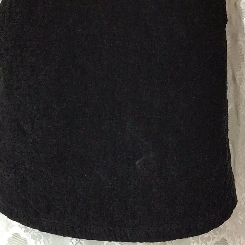 Habitat Clothes To Live In Women Jacket Vest Black Size SM 100% Cotton Courduroy